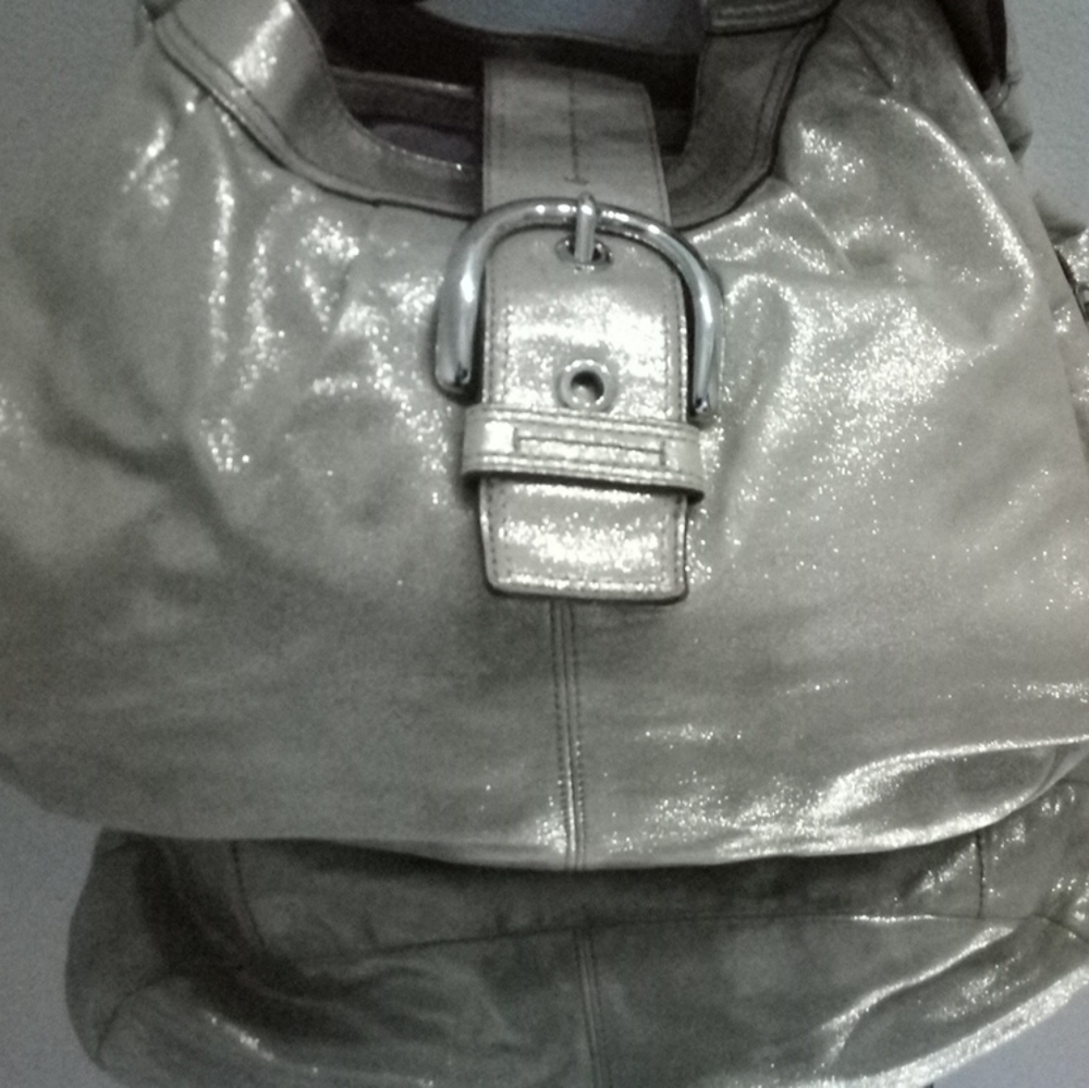Authentic Coach Gold 100% Leather Handbag Purse